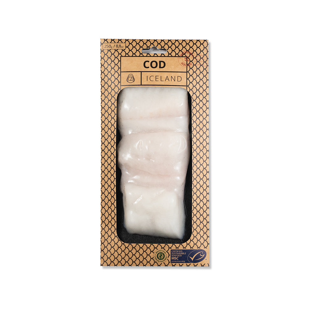 Cod, 250gr - Skinless, boneless (Frozen)